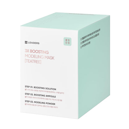 LEADERS 3X Boosting Modeling Mask – 3-Step Korean Skincare Set with Tea Tree (3-Pack)
