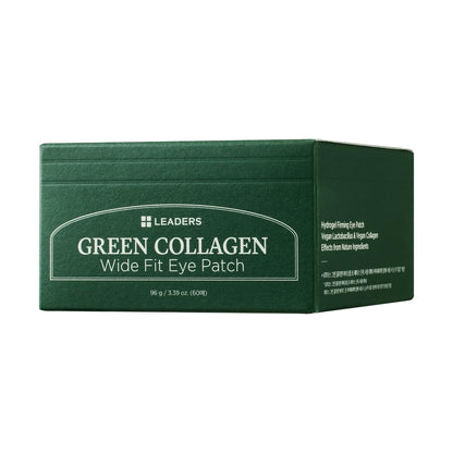 LEADERS Green Collagen Wide Fit Eye Patch – Vegan Hydrogel for Sensitive Skin & Multi-Area Firming