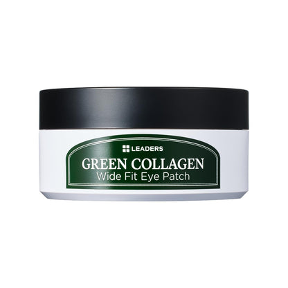 LEADERS Green Collagen Wide Fit Eye Patch – Vegan Hydrogel for Sensitive Skin & Multi-Area Firming