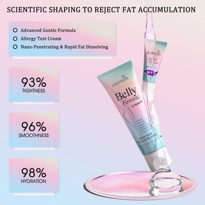 Leadyeah B Flat Belly Firming Cream – Firming, Moisturizing & Lifting for Stomach, Thighs & Butt (125 ml + 5 ml)