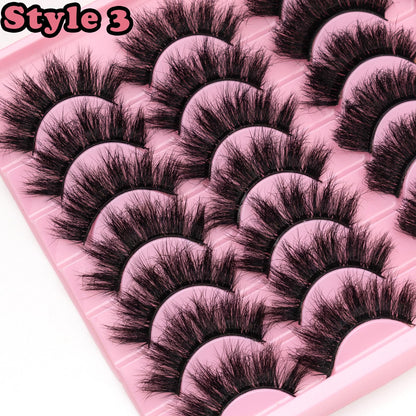 LEAFMOON Wispy Mink Lashes – 21 Pairs, 3 Styles, 8D Volume, 14–18mm Cat-Eye