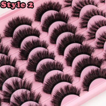 LEAFMOON Wispy Mink Lashes – 21 Pairs, 3 Styles, 8D Volume, 14–18mm Cat-Eye