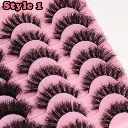 LEAFMOON Wispy Mink Lashes – 21 Pairs, 3 Styles, 8D Volume, 14–18mm Cat-Eye