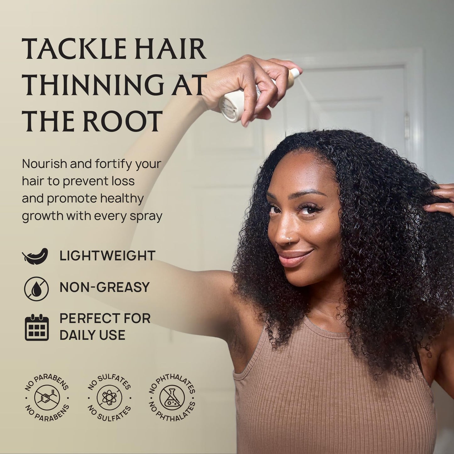 Lebanta Hair Growth Oil Spray — Organic, Non-Greasy Formula for Thicker, Stronger Hair (4 Fl Oz)