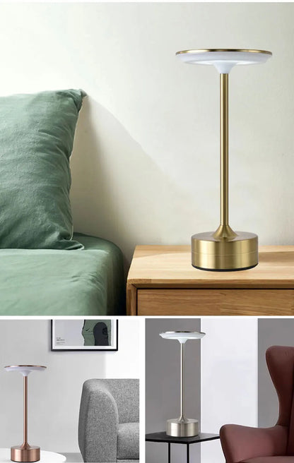 LED Table Lamp Touch Sensor Night Light – USB Rechargeable Portable Wireless Lamp for Bedroom, Restaurant, Hotel, or Bar