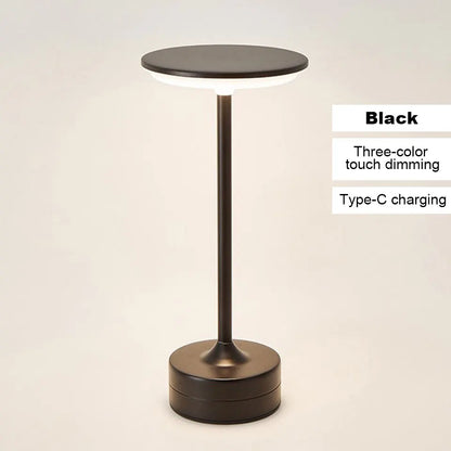 LED Table Lamp Touch Sensor Night Light – USB Rechargeable Portable Wireless Lamp for Bedroom, Restaurant, Hotel, or Bar