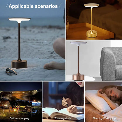 LED Table Lamp Touch Sensor Night Light – USB Rechargeable Portable Wireless Lamp for Bedroom, Restaurant, Hotel, or Bar