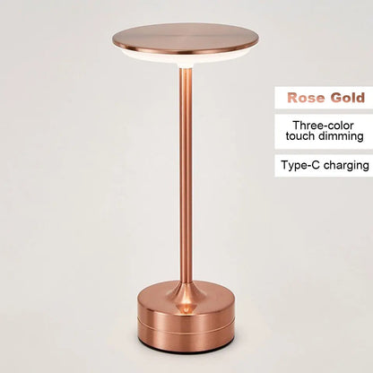 LED Table Lamp Touch Sensor Night Light – USB Rechargeable Portable Wireless Lamp for Bedroom, Restaurant, Hotel, or Bar