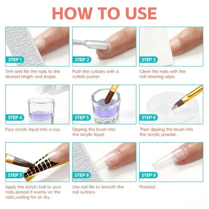 Leeclek Acrylic Nail Kit for Beginners – DIY Nail Art Set