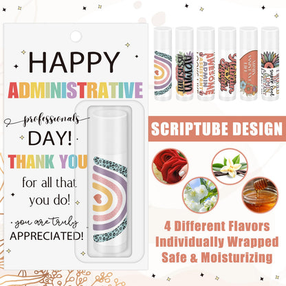 Leelosp 24 Pcs Administrator Appreciation Lip Balm Gift Set – Bulk Gifts for Admins