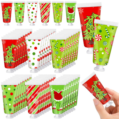 Leelosp 48-Piece Red & Green Christmas Hand Cream Gift Set | Pocket-Sized Moisturizers