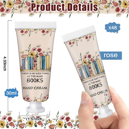 Leelosp 48-Pcs Book Lover Hand Cream Gift Set – Travel-Size Moisturizers for Women