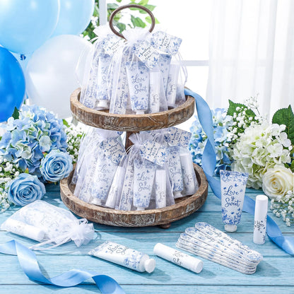 Leelosp Something Blue Bridal Shower Gift Set – 50-Piece Hand Cream, Lip Balm & Nail File