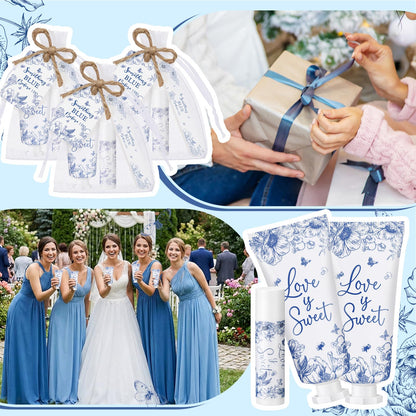 Leelosp Something Blue Bridal Shower Gift Set – 50-Piece Hand Cream, Lip Balm & Nail File