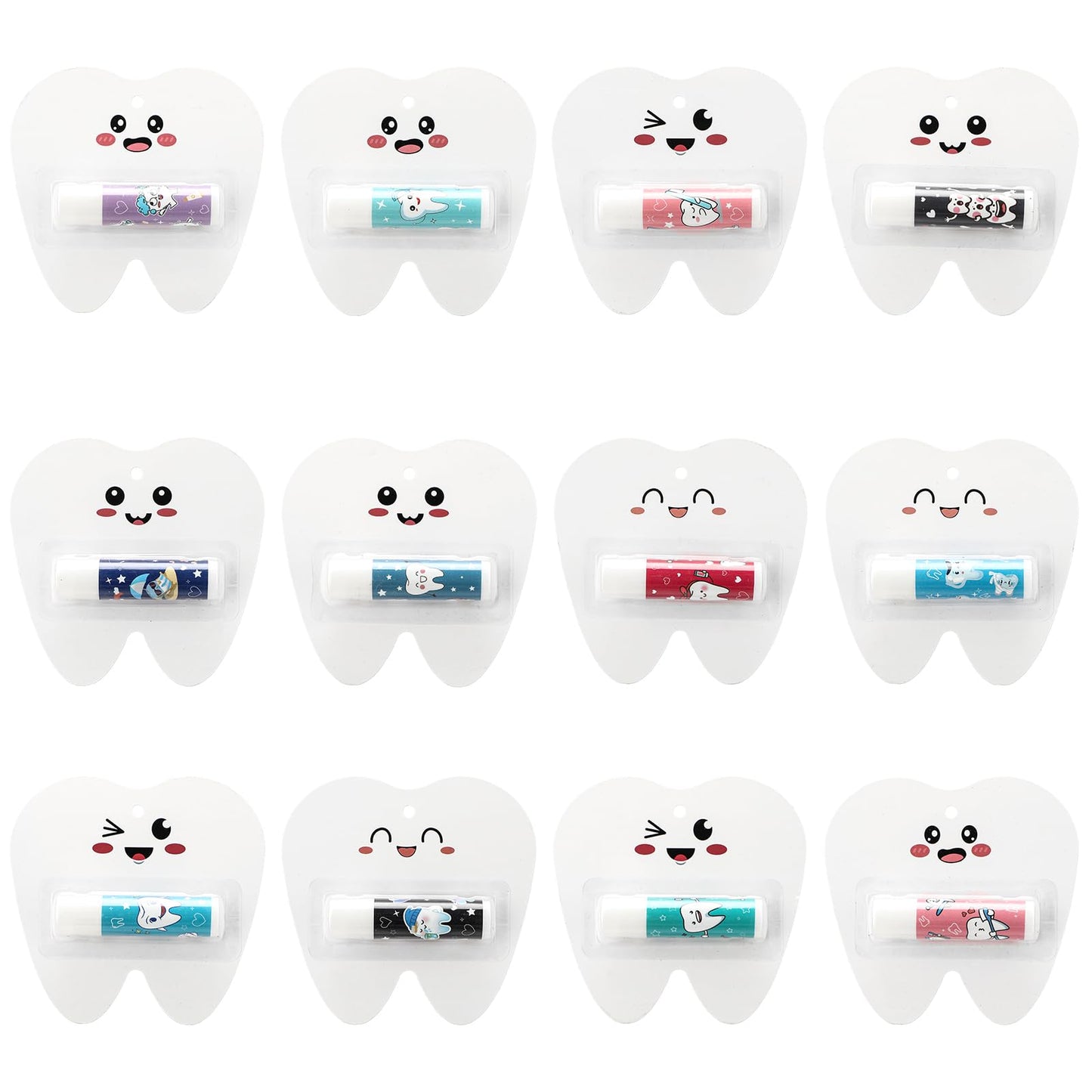Leelosp 24 Pack Teeth-Themed Lip Balms – Dental Team Gift Set