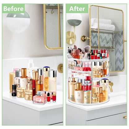 LeeWent 360 Acrylic Rotation Makeup Organizer | Large Capacity & Easy Access