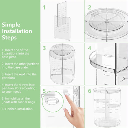 LeeWent 360 Acrylic Rotation Makeup Organizer | Large Capacity & Easy Access