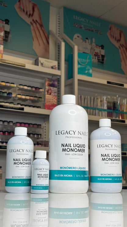 Legacy Nails Professional NAIL LIQUID MONOMER – MMA-Free, Acetone-Free, Low-Odor, Compatible with All Acrylic Powders – 946ml / 32 fl oz