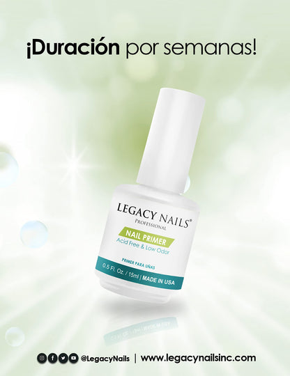 Legacy Nails Nail Primer 0.5oz/15ml – Acid-Free, Low Odor, pH Leveling Polymer
