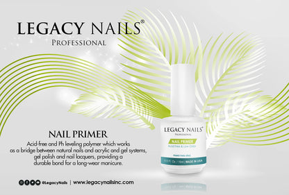 Legacy Nails Nail Primer 0.5oz/15ml – Acid-Free, Low Odor, pH Leveling Polymer