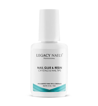 Legacy Nails Pro Nail Glue & Resin 0.5oz Brush-On – Ultra-Strong, Quick-Dry Adhesive