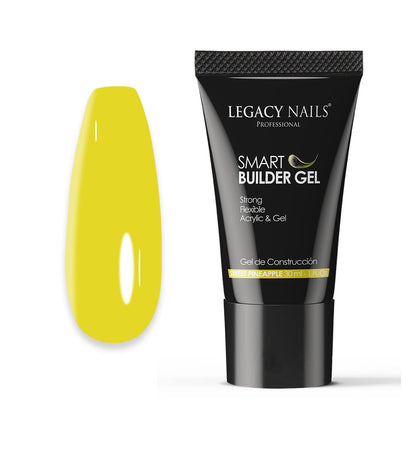 LEGACY NAILS Smart Builder Gel 1oz — Odor-Less, Full-Color Coverage, Sculpting Extensions (Sweet Pineapple)