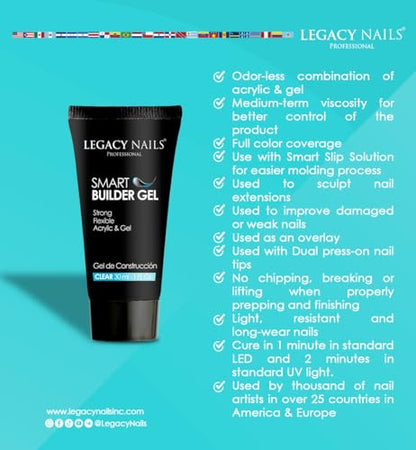LEGACY NAILS Smart Builder Gel 1oz — Odor-Less, Full-Color Coverage, Sculpting Extensions (Sweet Pineapple)