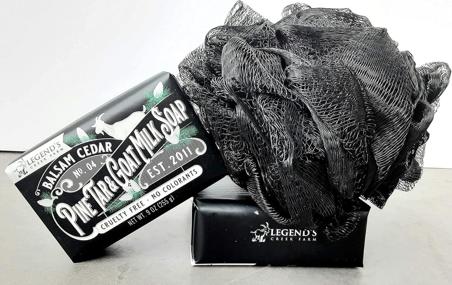 Legend's Creek Goat Milk Soap - Triple Milled Moisturizing Bar for Hands & Body (9 oz) - Balsam Cedar & Pine Tar - Pack of 2