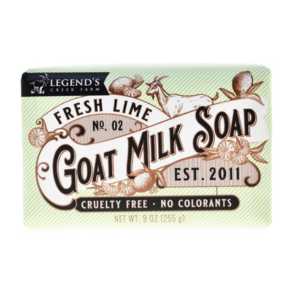 Legend's Creek Goat Milk Soap - Triple Milled 9 oz Fresh Lime
