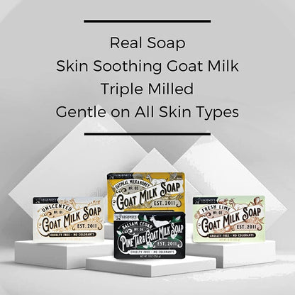 Legend's Creek Goat Milk Soap – Triple Milled Moisturizing Bar, Fresh Lime, 9 oz (Pack of 2)