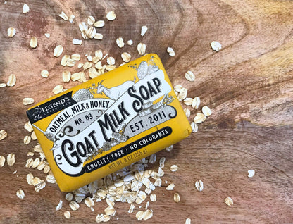 Legend's Creek Goat Milk Soap - Triple Milled 9 oz Bar for Hands and Body (Oatmeal Milk & Honey)
