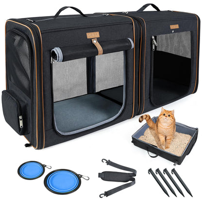 Lekereise 2-in-1 Cat Travel Carrier with Litter Box – Large, Secure & Portable