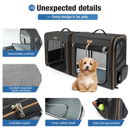 Lekereise 2-in-1 Cat Travel Carrier with Litter Box – Large, Secure & Portable