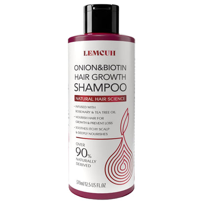 Lemcuh Biotin & Onion Shampoo – Volumizing, Anti-Hair Loss, Sulfate-Free (12.5 fl oz)