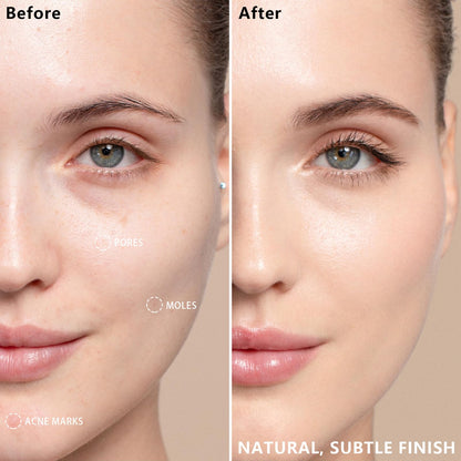 LemonSac AirBrush Foundation Spray with Primer & Brush – Lightweight Full Coverage
