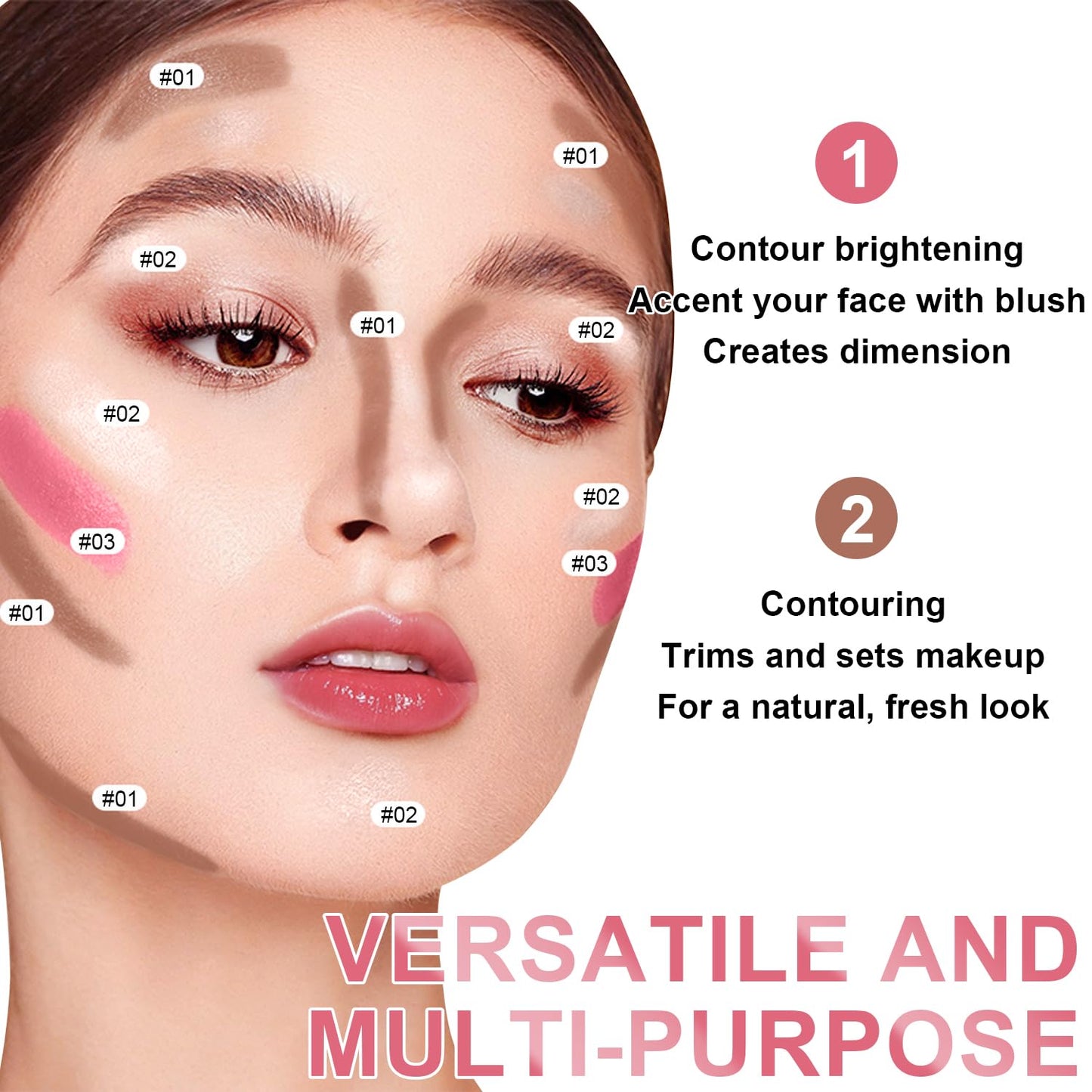 LemonSac 6 Colors Cream Contour Stick Kit — Double-End Contour, Blush, Bronzer, Highlighter