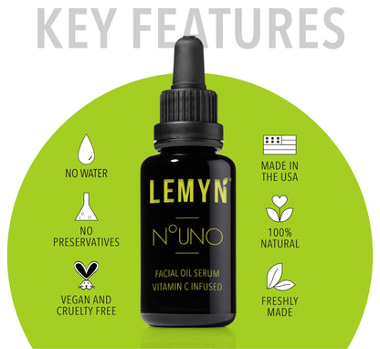 Lemyn Organics Hydrate & Glow Face Oil – Vitamin C Serum, Handcrafted in Santa Barbara