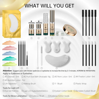 LENAJO Avocado Lash Lift & Brow Lamination Kit – 2-in-1 Professional Perm Set