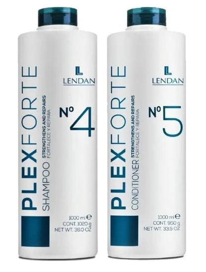 Lendan Plex Forte Kit No. 4 + 5 – Shampoo & Conditioner (2 x 1000 ml / 36 fl oz)