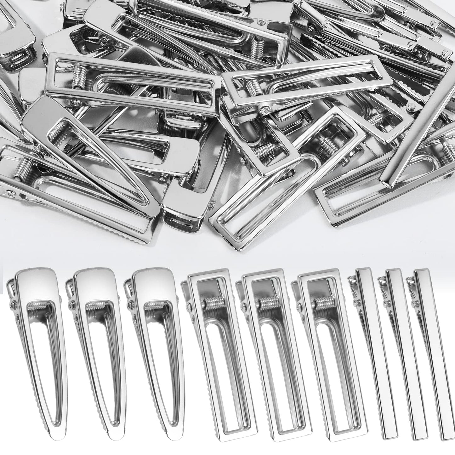 LEOBRO Metal Hair Clips - 50 Pcs Alligator Barrettes for Women & DIY Accessories