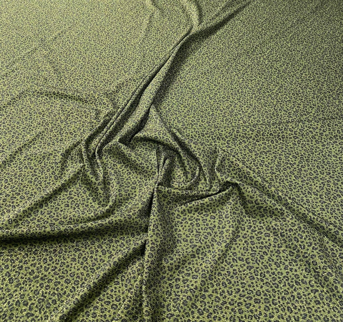 Leopard Print Lurex Fabric - Stretch 4-Way Material by the Metre