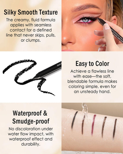 Lestpola 10 Pcs Gel Eyeliner Pencil Set – Waterproof Matte Liners with Sharpener