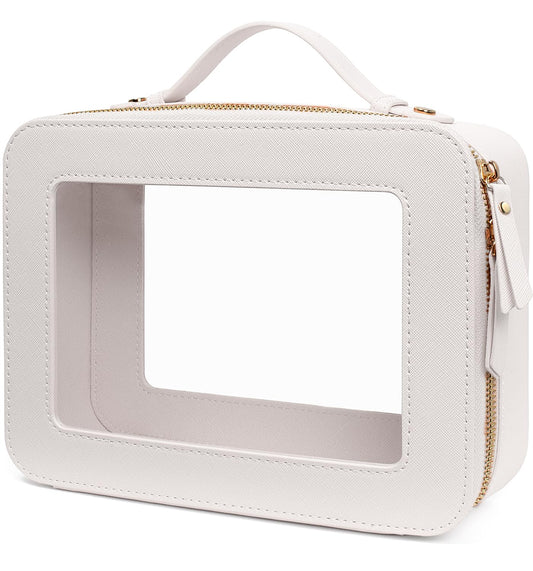 LETGO Clear Makeup Bags – TSA-Approved Large Clear Cosmetic Organizer (White)