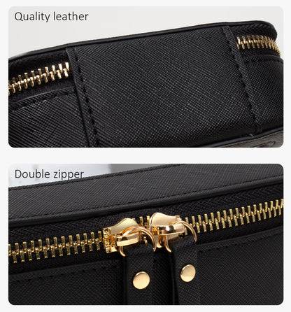 LETGO Clear Makeup Bags - TSA Approved Transparent Travel Organizer (Large Black)