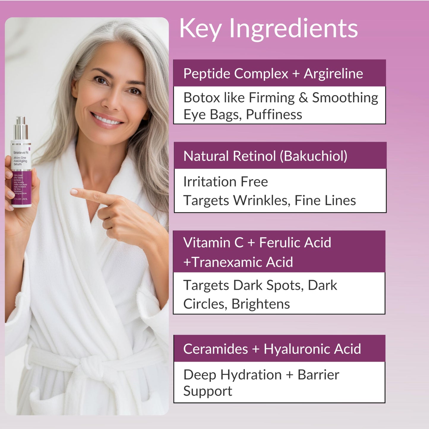 LeVaye Strateva RX Advanced Anti-Aging Serum – Vitamin C, Niacinamide, Natural Retinol, Hyaluronic Acid & Peptides