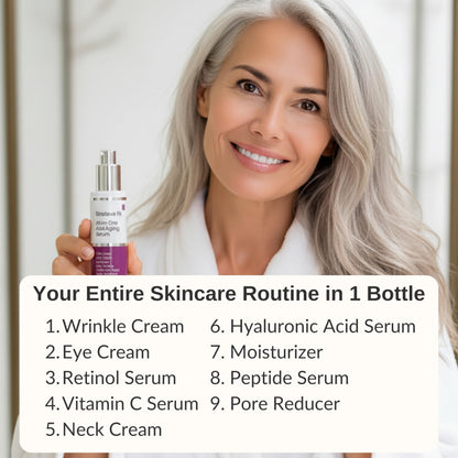 LeVaye Strateva RX Advanced Anti-Aging Serum – Vitamin C, Niacinamide, Natural Retinol, Hyaluronic Acid & Peptides