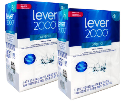 Lever 2000 Original Refreshing Bar Soap – 3.75 oz, 8 Bars per Pack (Pack of 2)