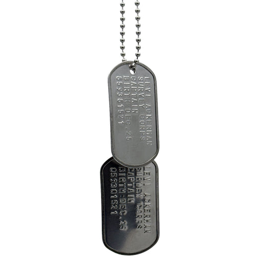 'LEVI ACKERMAN' Dog Tags - Costume Cosplay Prop Replica Military - Stainless Steel Chains Included