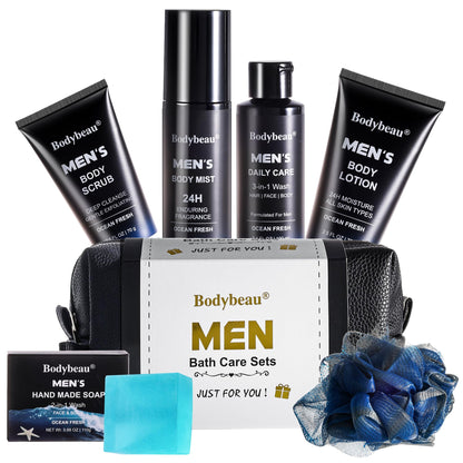 Le Vital Men's Grooming Kit - 7-Piece Luxury Bath & Body Gift Set