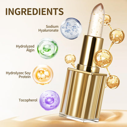 Levora Color Changing Lipstick & Golden Crystal pH Lip Balm (2 Pack) – Moisturizing Shine